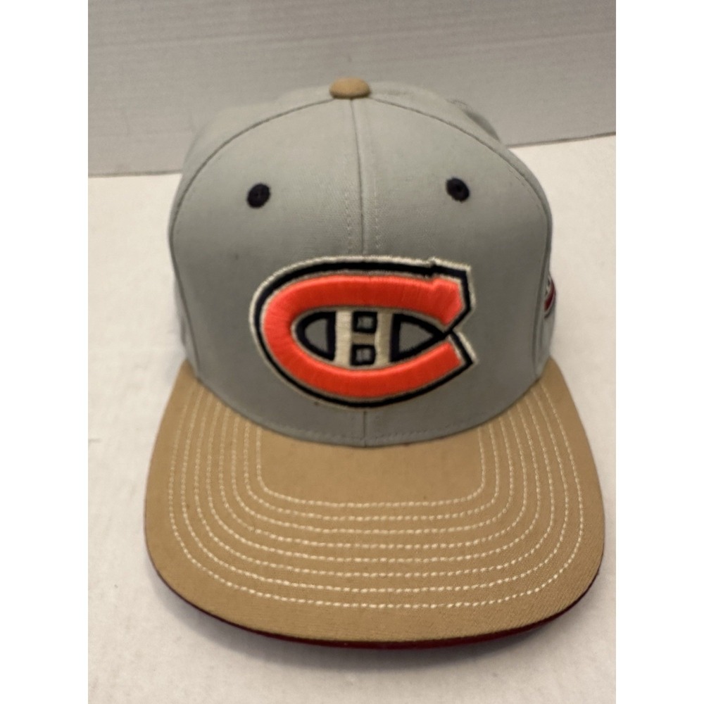 Montréal Canadiens NHL Face Off Headwear Reebok Snapback Hat Grey Tan Orange